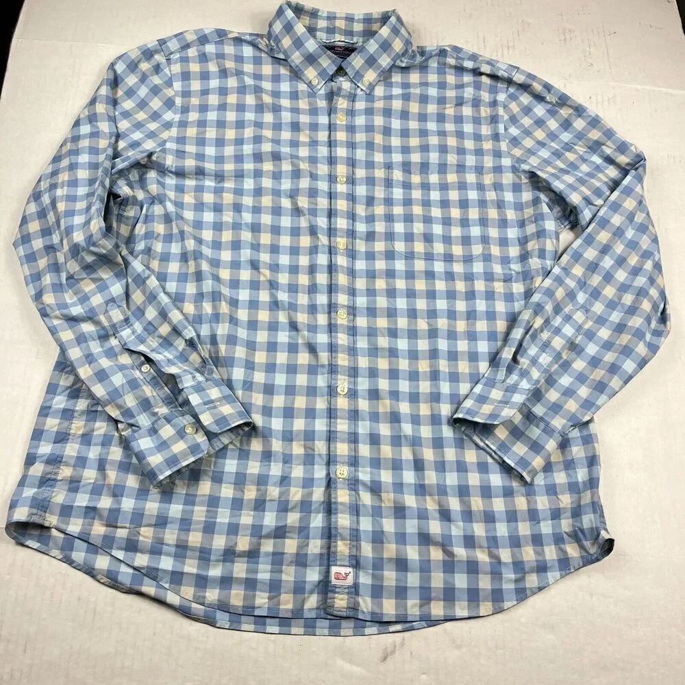 Vineyard Vines Mens Performance Murray Button Down Shirt Plaid Long Sleeve XL